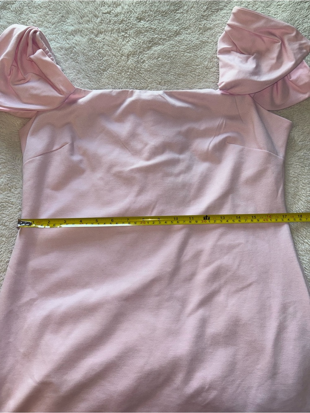 Wild Fable Light Pink Off the Shoulder Bow Short Sleeve Mini A-Line Dress - Picture 6 of 8